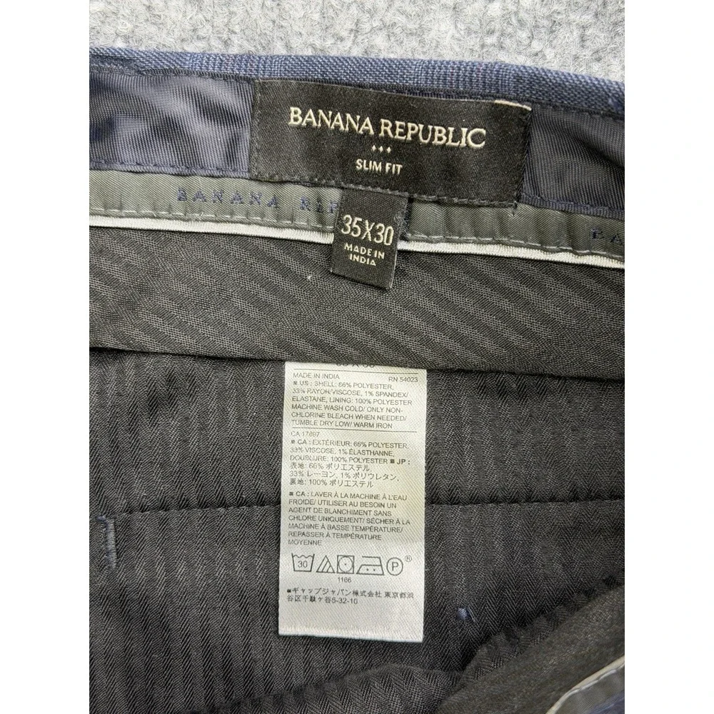 Banana Republic Men's Blue Dress Suit Slim Fit ‎ Pants 35X30